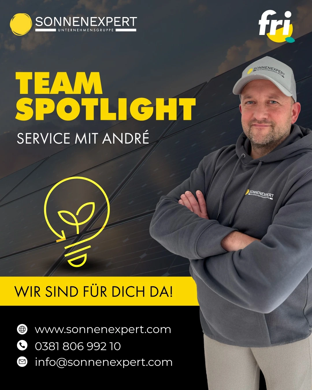 Mitarbeiter André Tylle bei der Sonnenexpert Unternehmensgruppe